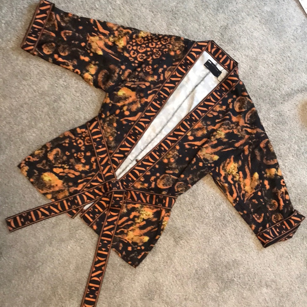 ASOS EDITION satin animal print kimono in black. Worn only a couple times!!